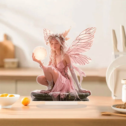 7in Acrylic fairy Tale Angel Elf Can Stand Tabletop Decoration Home Office Club cafe Decoration Friend Birthday Gift Photo Props