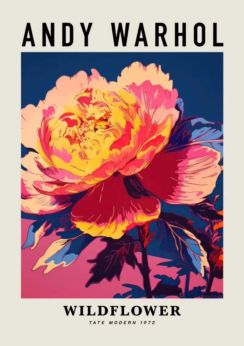 Andy Warhol Artwork Flowers Tulip Sunflowers Daisies Peony Abstract Poster Canvas Paintings Wall Art Pictures Home Decor