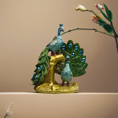 Peacock Statue Decoration, Animal Sculpture Modern Resin Home Decoration - Home Office Desktop Multifunctional Style Decoration