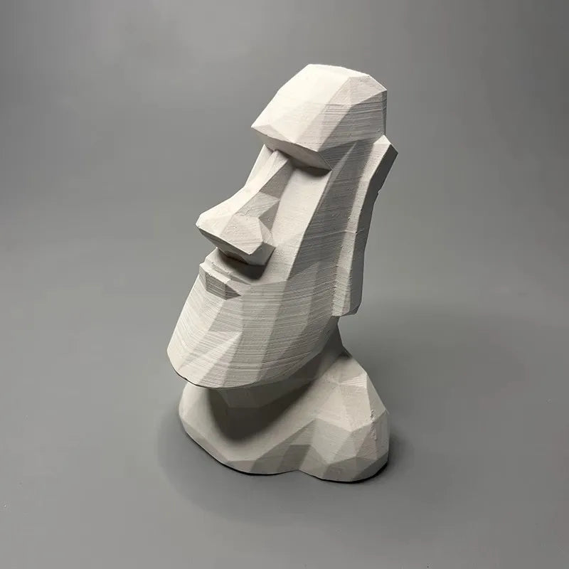 Nordic Ins Moai Stone Art Gypsum Statue Decorations for Room Aesthetic Sculpture Art Figurine Home Office Cabinet Decoration