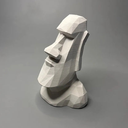 Nordic Ins Moai Stone Art Gypsum Statue Decorations for Room Aesthetic Sculpture Art Figurine Home Office Cabinet Decoration