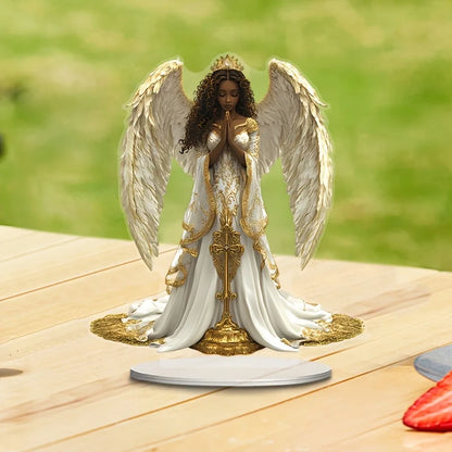 2D Flat African Angel Statue/acrylic Desktop Decoration/with Stand, Suitable for Home and Office Decoration and Gifts
