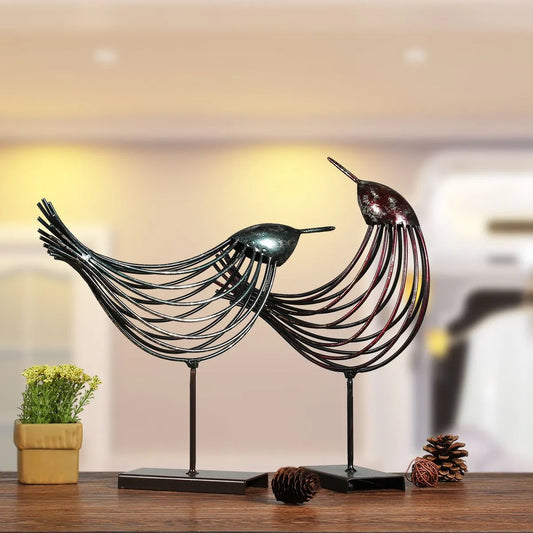 Eisendraht Vogel Tooarts Metallskulptur Heimdekoration Kreative Skulptur Vogel