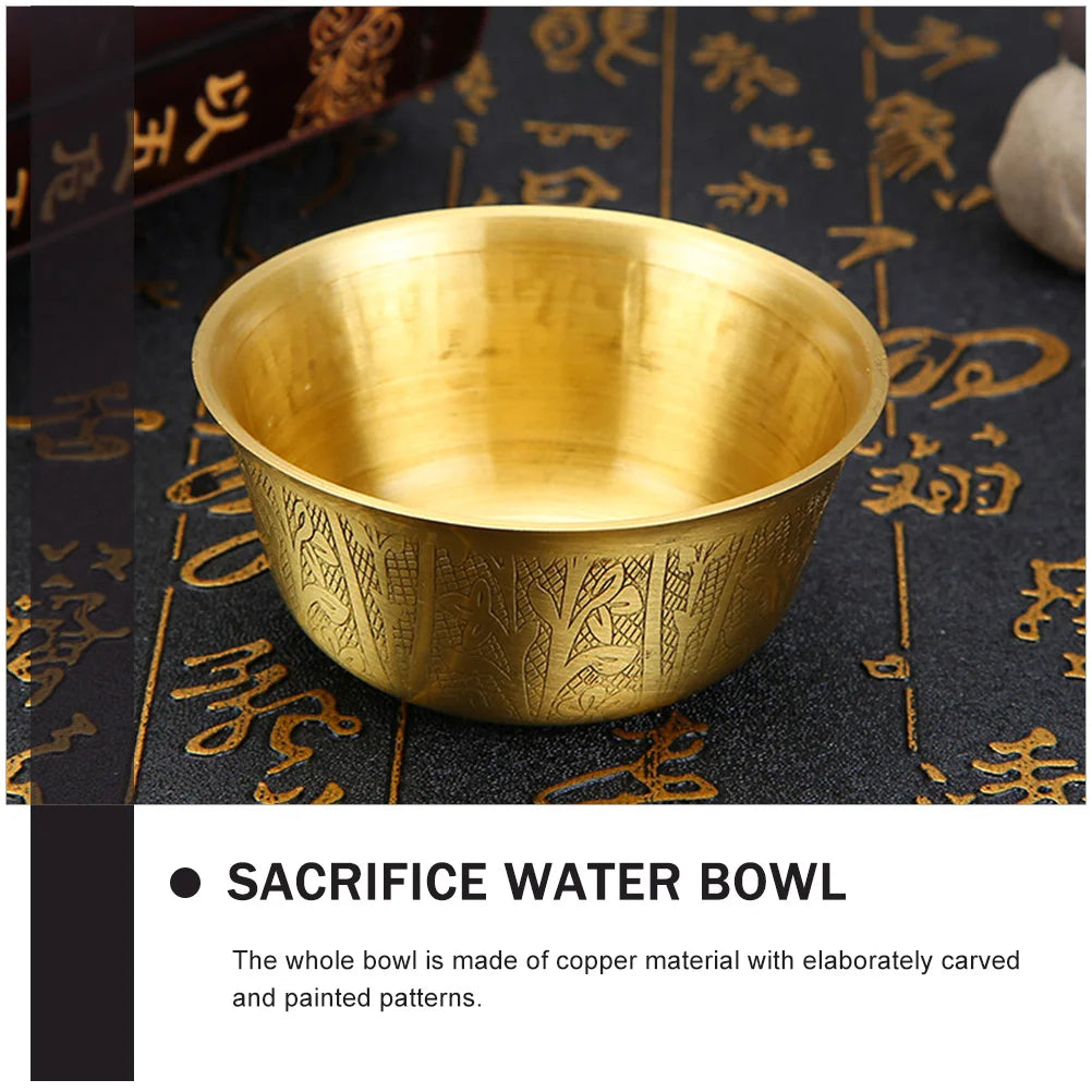 Bowl Water Tibetan Offering Bowls God Temple Altar Meditation Yoga Holy Copper Ganesha Singing Brassprosperity