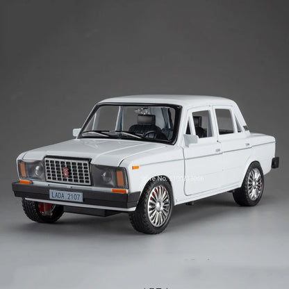 1:18 Russian LADA 2107 Niva Toys Alloy Diecast Cars Models Light Music Rubber Tires Vehicles Pull Back Miniature Car Kids Gifts