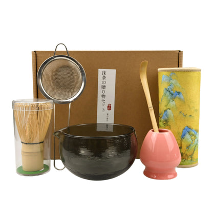 6PCS/Set Japanese-style matcha bowl ,Cloth, Spoon, Strainer, Tea Whisk, Perfect Gift For Ceremony, Traditional Decoration