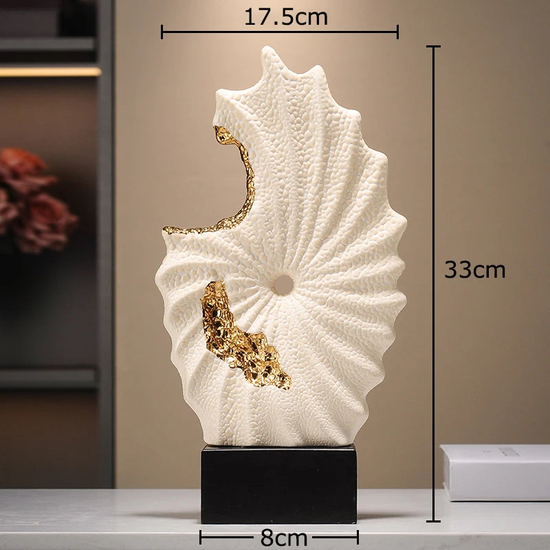 Gilded Ceramic Landscape Feng Shui Ornaments Desk Decoration Mascot Abstract Crafts Room Aesthetics Decor Home Accessories