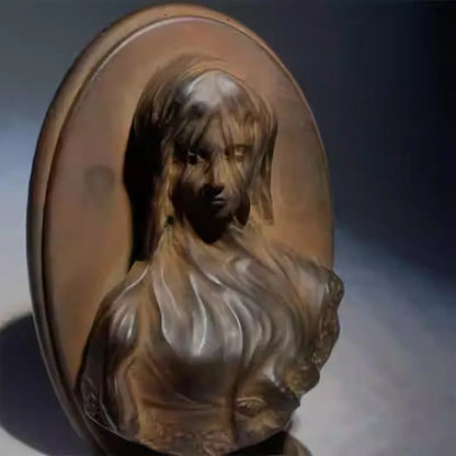 Retro European Art Veil Girl Small Ornaments Renaissance Roman Sculpture Desk Living Room Decorative Craftsart Study Statue Gift
