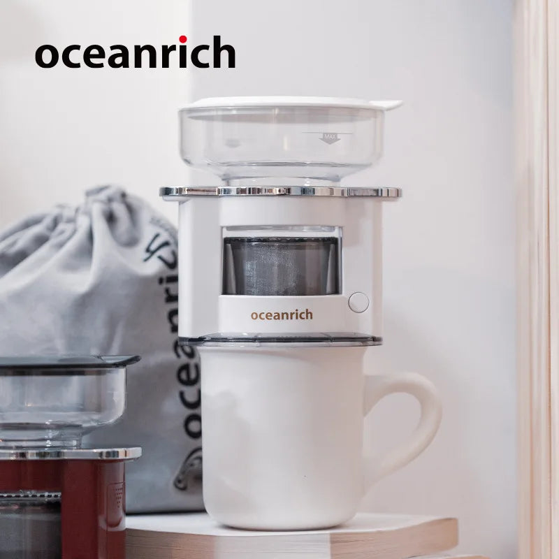 OCEANRICH S2 Automatic Single Serve Pour-over Portable Coffee Maker Coffee Dripper Reuseable Stainless Steel Coffee Pot Machine