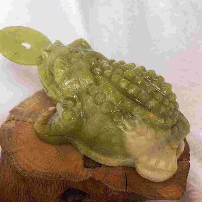 Statue Toad Money Frog Jade Animal Shui Feng Sculpturefortune Charm Ornament Figurine Decoration Desktop Figurines