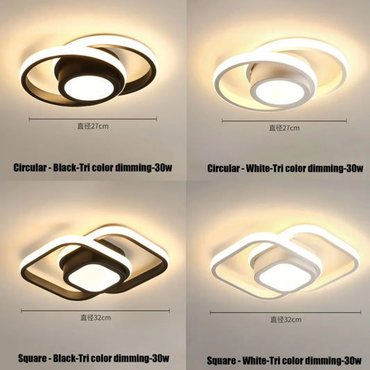 Nordic Indoor LED Ceiling Lamps for Corridor Balcony Aisle LED Ceiling Lights lampada Interior Lighting 3-color lamp AC85-265V