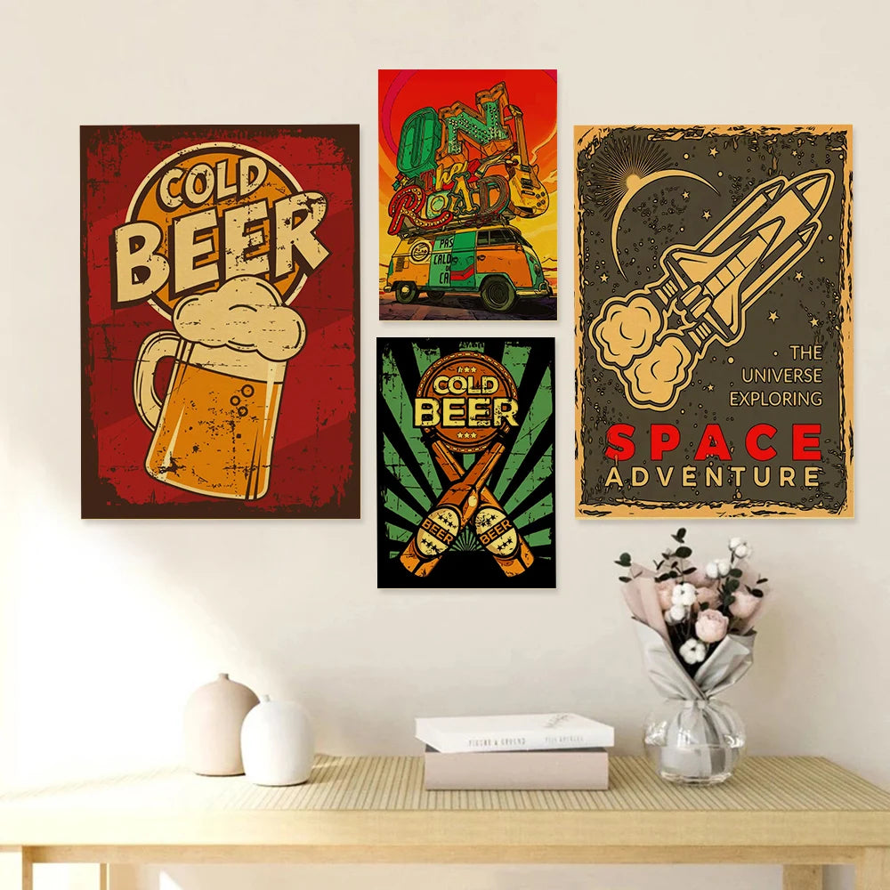 Affiche rétro de bière de Bar, affiches en papier Kraft, décor Vintage d'étudiant en médecine à domicile, affiche de peinture murale d'art médical