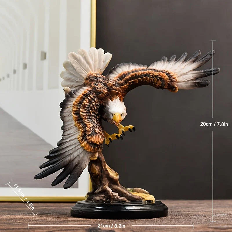 1pc Modern Abstract Resin Eagle Statue Majestic Winged Creature Intricate Detailing Living Room Office Decor Gift 18.5cm