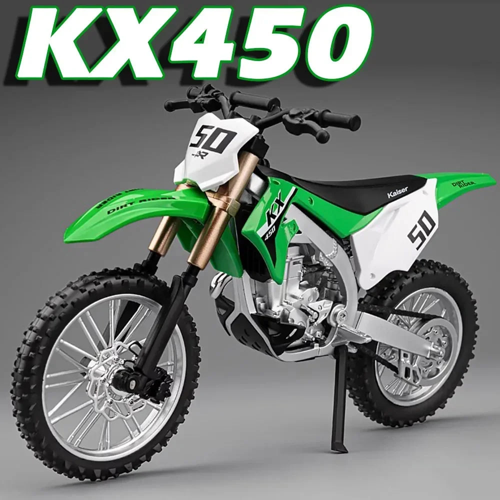 1:12 Alloy Kawasaki KX450 Motorcycles Models Toys Diecast Cars Wheel Shock Absorption Mountain Motorcycle Children's Day Gifts
