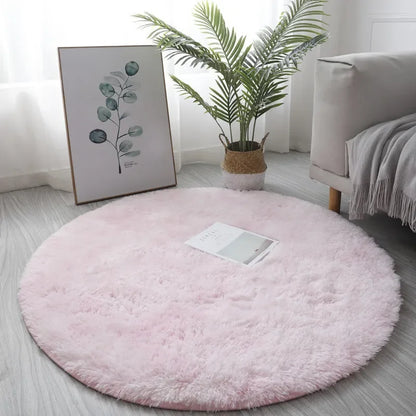 Plush Round Rug Mat Fluffy White Carpets for Living Room Soft Home Decor Bedroom Kid Room Decoration Salon Thick Pile Rug