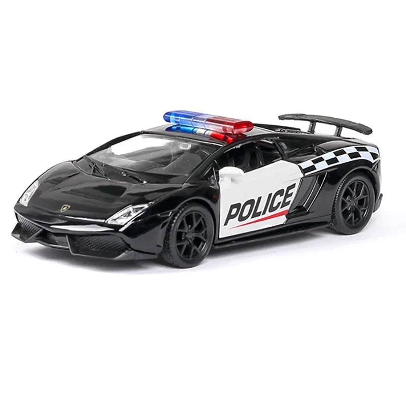 1:36 Ford Mustang Police Car Model Toy Alloy Diecasts Dodge Vehicles Model Simulation Car with Pull Back Collection Kids Gifts