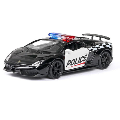 1:36 Ford Mustang Police Car Model Toy Alloy Diecasts Dodge Vehicles Model Simulation Car with Pull Back Collection Kids Gifts