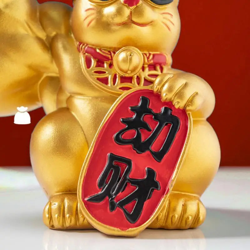 Big Arm Lucky Wealth Waving Cat Gold Waving Hand Cat Home Decor Welcome Waving Cat Sculpture Statue Decor Car Ornament Shop Gift