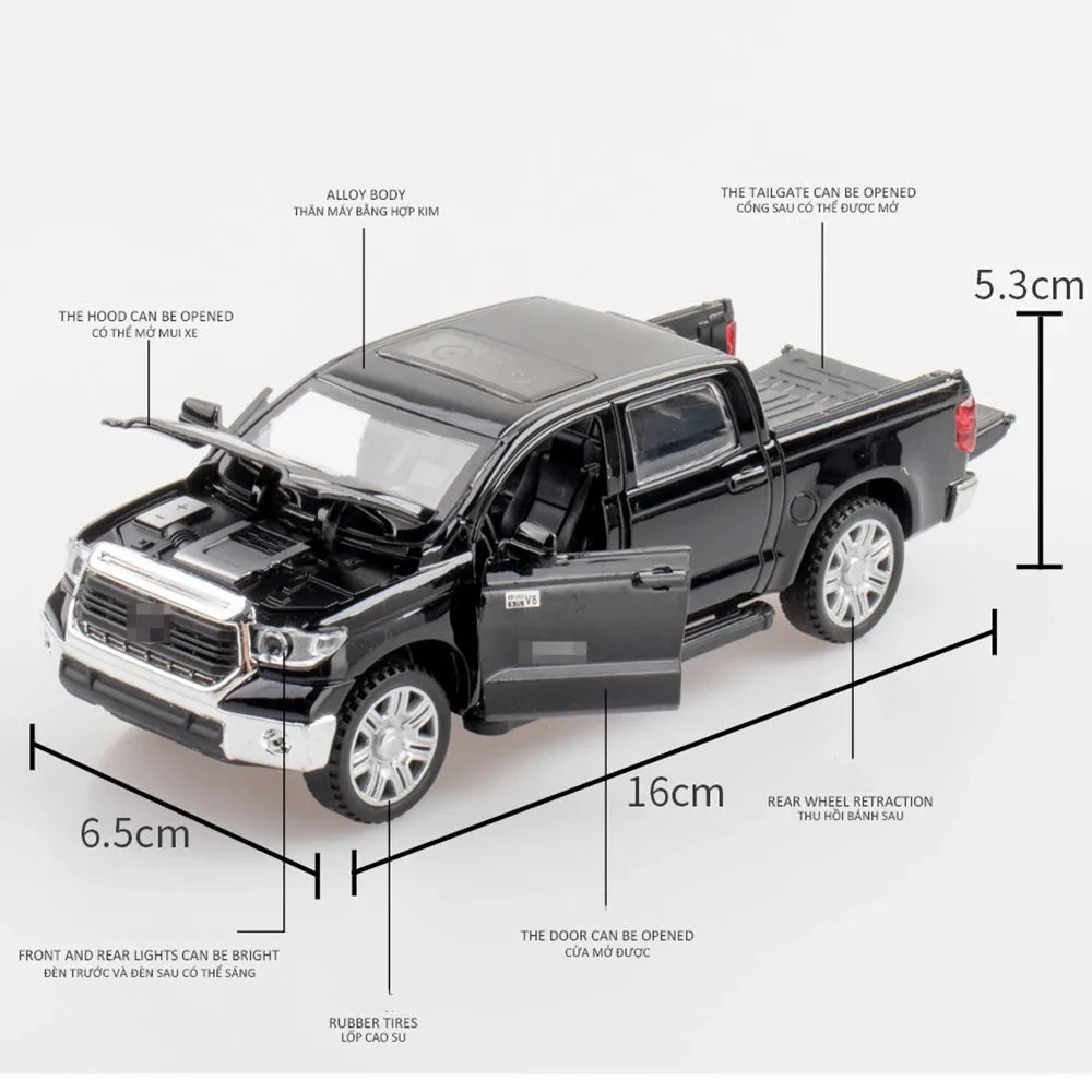 1:32 Alphard Tundra Pickup Alloy Toys Cars Models Diecasts Model SUV Vehicles with Light Sound Pull Back Car Toy for Child Gifts