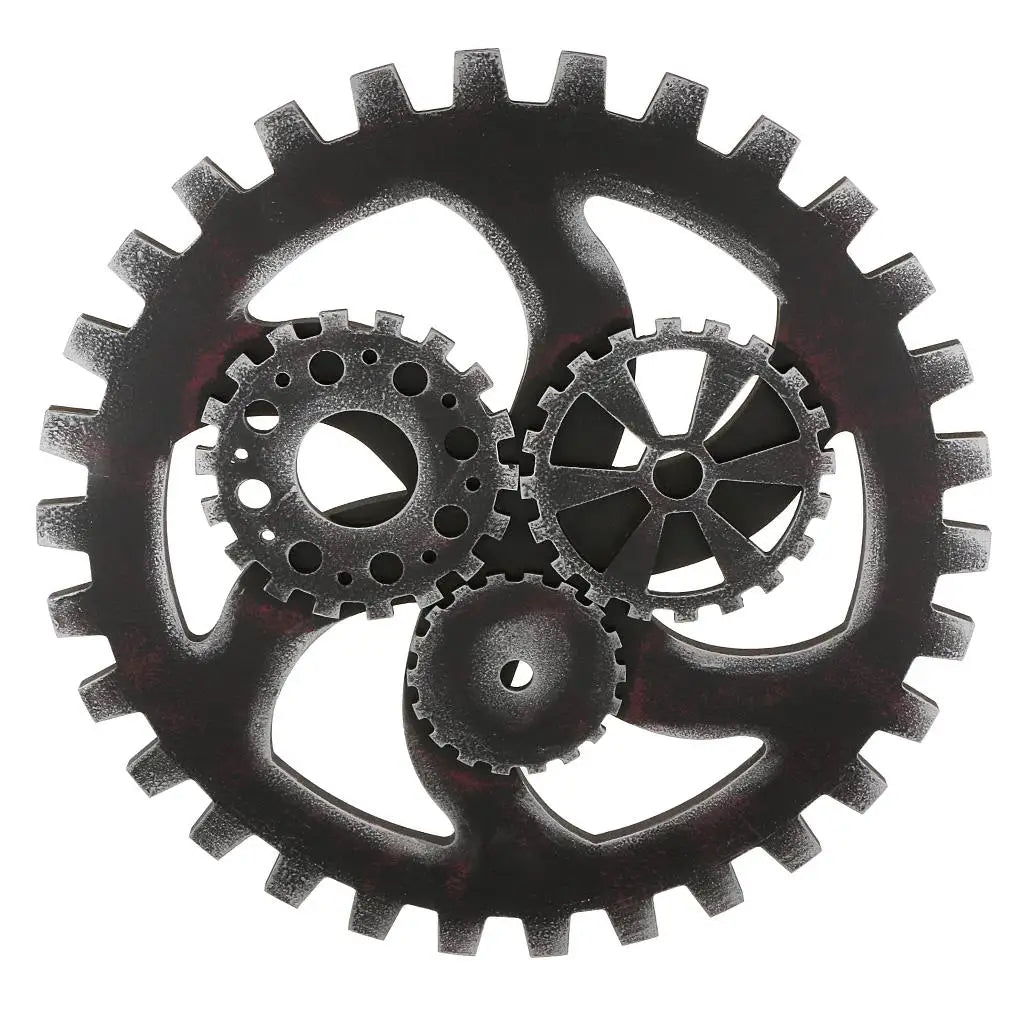 Large Retro Wooden Gear Ornaments for Home Bar Wall Hanging Decoration 40cm