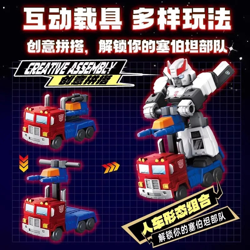 Blokees Group Transformers Defender Version Wave1 Optimus Prime Megatron Ironhide Thundercracker Robot Toys Kids Birthday Gift