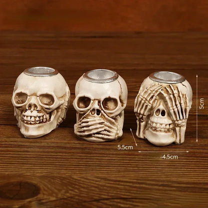 Gothic Candle Holder Candlestick Ghost Skull Resin Crafts Home Decoration Horror Witch Hand Skeleton Candle Holders for Interior
