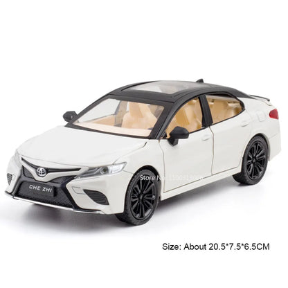 1:24 Camry RAV4 Models Cars Toys Rubber Tires Miniature Vehicles 6 Doors Opened with Light Music Car for Child Festival Gifts