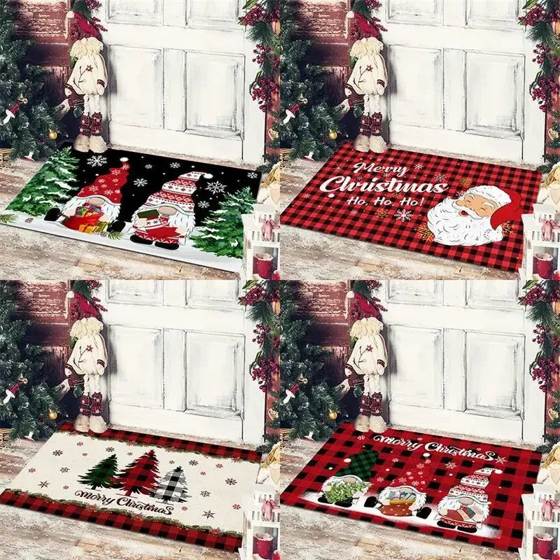 Christmas Decoration Christmas Welcome Porch Rugs Santa Claus Home Entrance Carpet Door Mat Bedroom Bathroom Mat Living Room Rug
