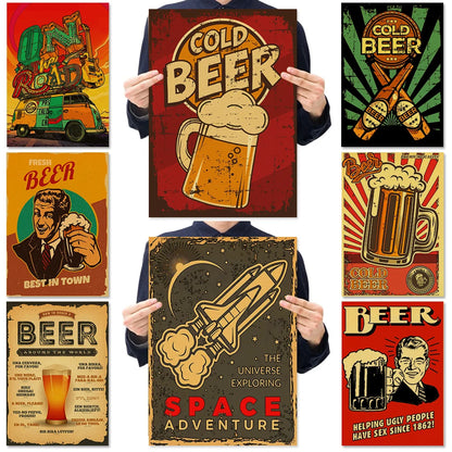 Bar Beer Retro Poster Kraft Paper Posters Vintage Home  Medicine Student Decor Medical Art Wall Painting Poster