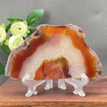 Natural Red Agate Crystal Cavity Stone - Energy Healing Reiki Meditation Beautiful Home Decor Gift for Prayer