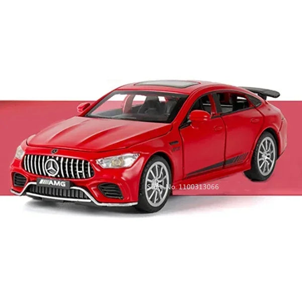 1:32 Alloy C63S GT63S Cars Models Diecast Toys Doors Opened Miniature Vehicles Rubber Tires Light Music Car Boys Xmas Gifts