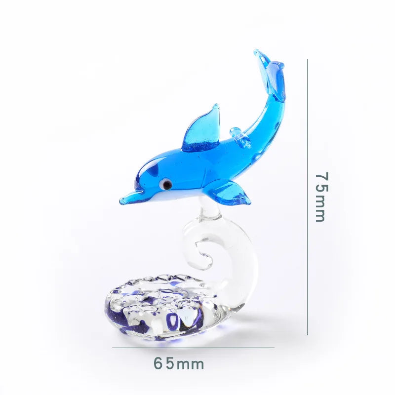 Crystal Dolphin Figurine Glass Lovely Sea Animal Ornament Home Table Statue Decor Fish Tank Craft Paperweight Kid Christmas Gift