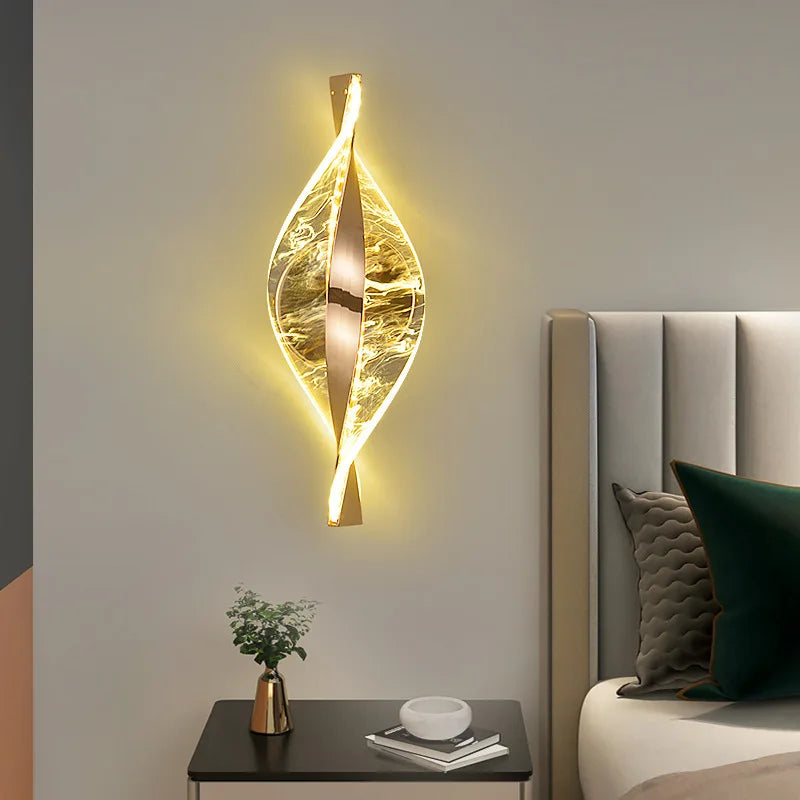 Nordic Acrylic LED Wall Lamps Indoor Lighting Home Decor Wall Sconces Lamp For Staircase Bedroom Bedside Study Living Room Light