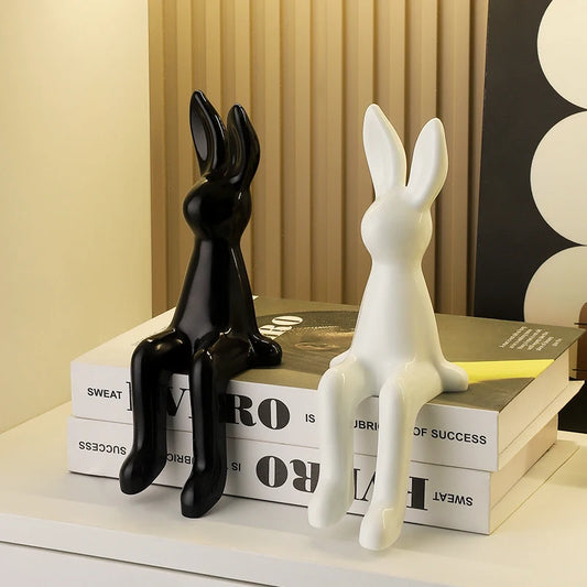 Miniso Cute Long Eared Sitting Rabbit Decoration Room Decoration Statue Luxurious Home Decoration Easter Gift for Good Friends