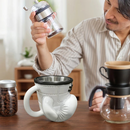 Boxing Glove Mug Boxing Themed Tea Cup Sports Themed Mug Portable Kitchen Desktop Container with Handle Creative Home Gifts
