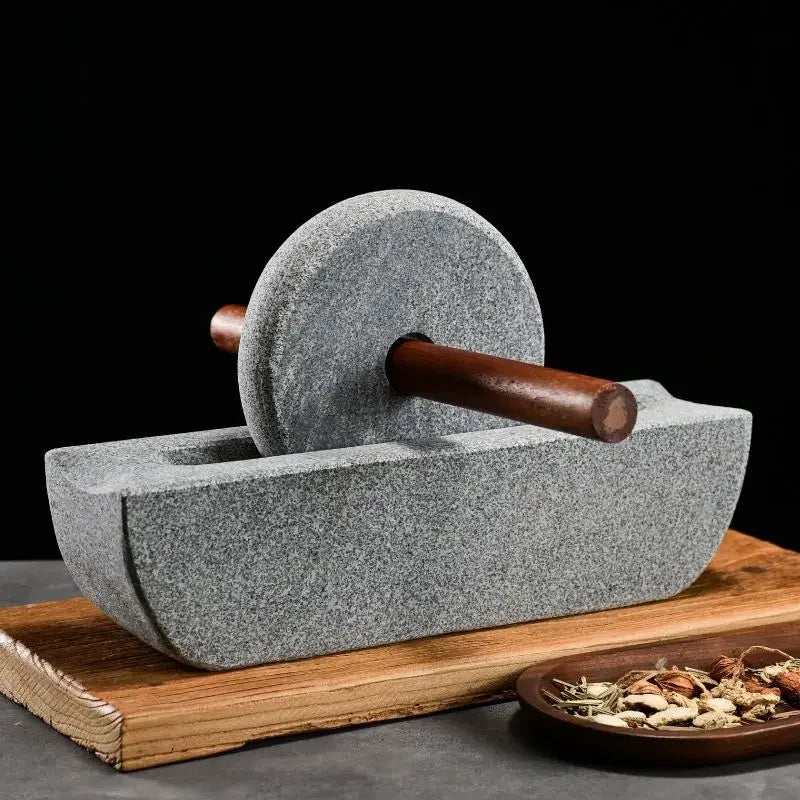 Stone mill Dynasty tea mill small stone mortar pounding mortar rolling mill point tea matcha tea powder tea cakegrinding machine