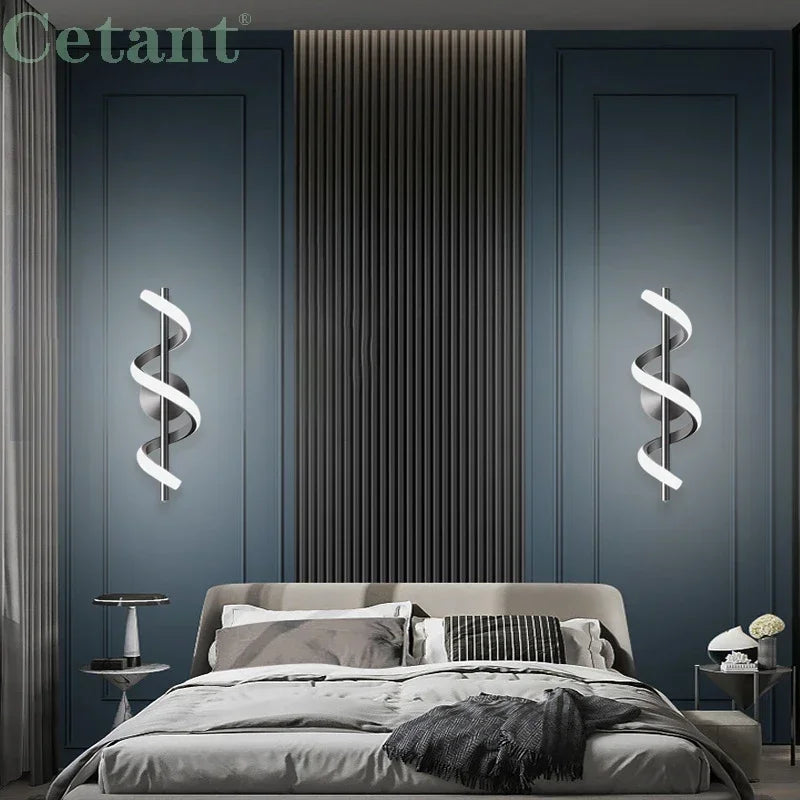 Modern LED Wall Lamp Nordic Gold Bedroom Bedside Wall Lights With Plug Wall Sconce For Minimalist Entryway Corridor Aisle lights