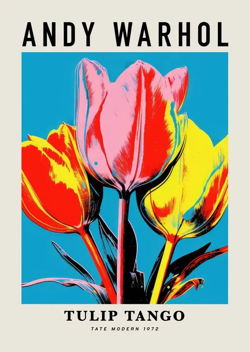 Andy Warhol Artwork Flowers Tulip Sunflowers Daisies Peony Abstract Poster Canvas Paintings Wall Art Pictures Home Decor