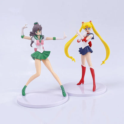 5pcs-Set Sailor Moon Anime Figure Mizuno Ami Tsukino Usagi Hino Rei Aino Minako Action Figure Model Kawaii Doll toys Gift