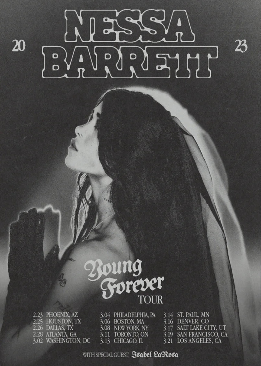Retro Nessa Barrett Singer Young Forever Tour 2023 Poster Canvas Painting Music Wall Art HD Pictures Room Home Decor Fans Gift