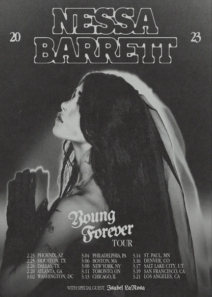 Retro Nessa Barrett Singer Young Forever Tour 2023 Poster Canvas Painting Music Wall Art HD Pictures Room Home Decor Fans Gift