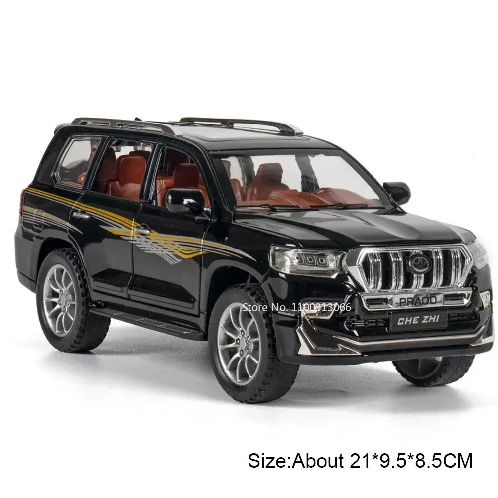 1:24 Scale Prado LC250 Models Cars Toys Alloy Diecast 6 Doors Opened Miniature Vehicles Pull Back Off-road Boys Perfect Gifts