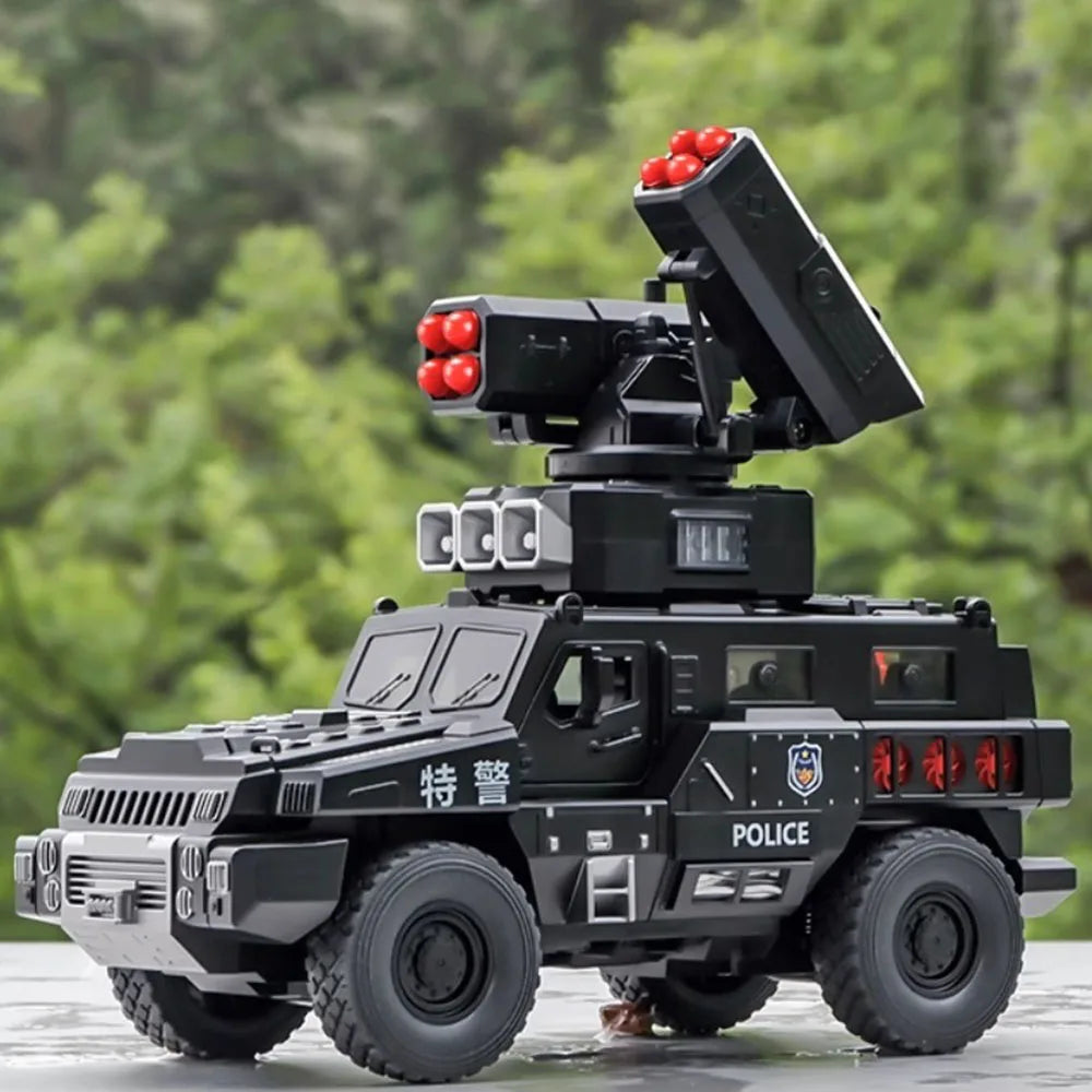1:50 Double Turret Armored Cars Toys Models Alloy Diecasting with Light Music Miniature Panzer Vehicles for Boys Festival Gifts