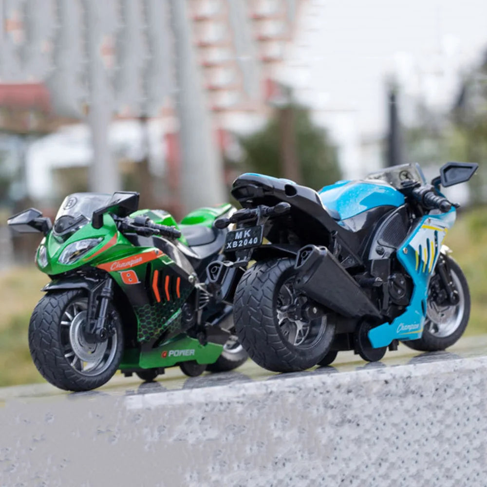 1/12 Motorcycle Cars Models Metal Diecast Toys Rubber Tires with Light Sound Motorcycles Models Toy for Kids Birthday Gifts