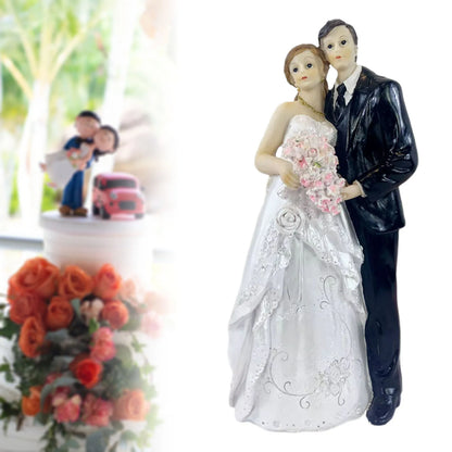 Elegant Wedding Cake Toppers Bride and Groom Resin Figurine for  Wedding Cake Topper Bride Groom Couple Figurine Decoration