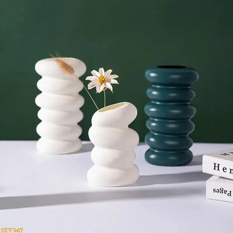 Nordic Plastic Flower Vase Hydroponic Pot Vase Decoration Home Desk Decorative Vases for Flowers Plant Wedding Table Decor