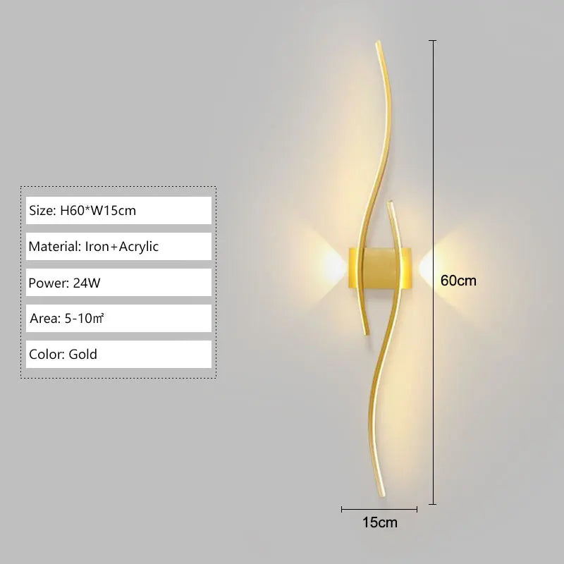 Indoor LED Wall Lights Wall Lamps for Bedroom Bedside Wall Sconces Black Gold White Indoor Lighting for Corridor Aisle Balcony