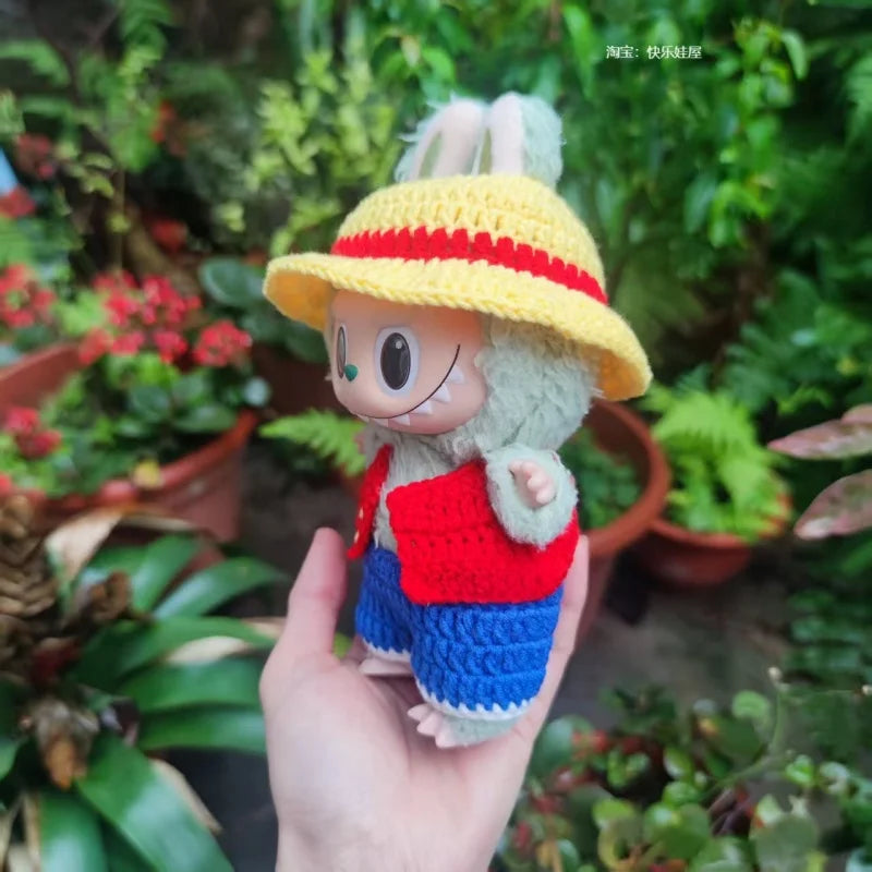 New In Stock V1 V2 Lafufu Clothes Handmade Art Weaving Toys Anime Cute Lafufu Surrounding Toys Gifts Decoration Pendant  Set