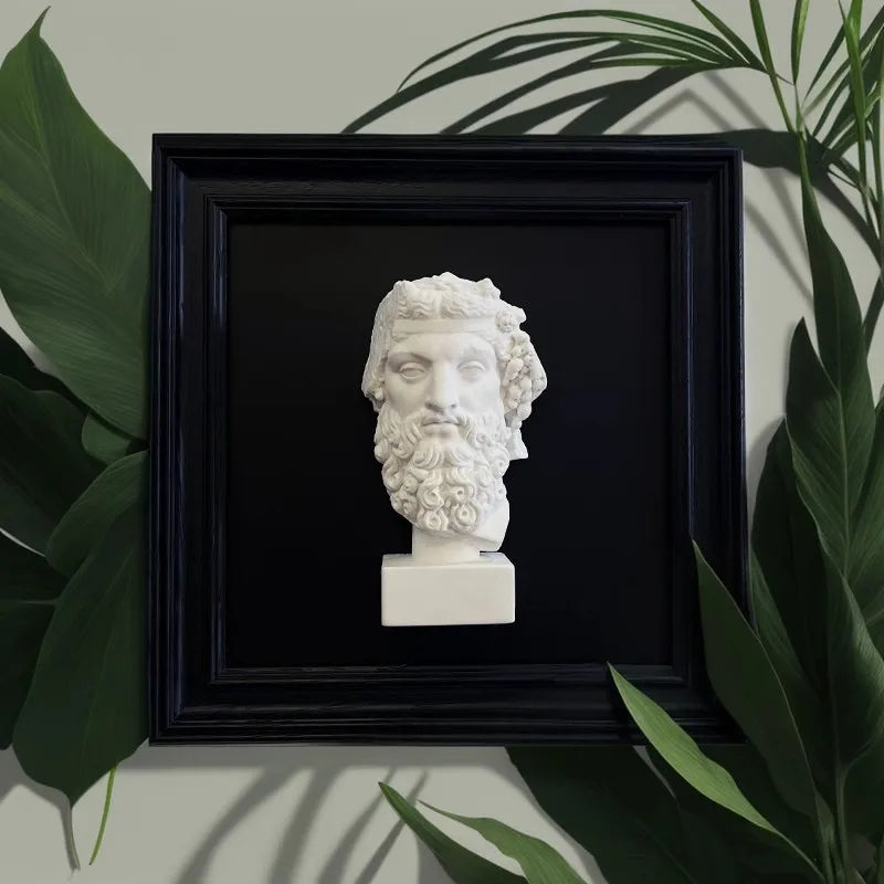 Dionysus Retro Roman Art Sculpture Three-Dimensional Modern Wall Luxury Decoration Hanging Painting Desktop Bookshelf Ornaments