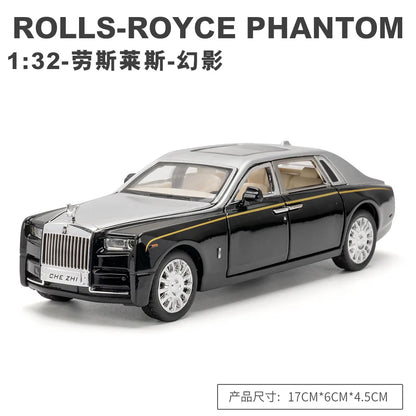 1:32 Rolls-Royce Phantom Car Model Alloy Diecast Toy Vehicles 6 Doors Can Be Opened Pull Back Function for Boys Gifts Collection